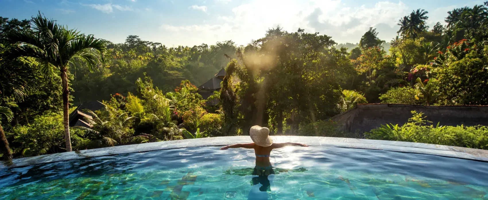 Woman in pool