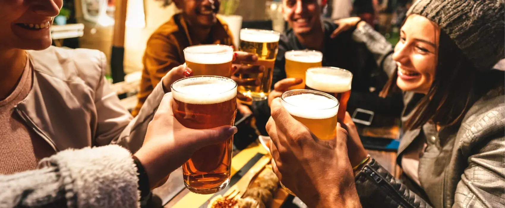 Group of friends drinking beers